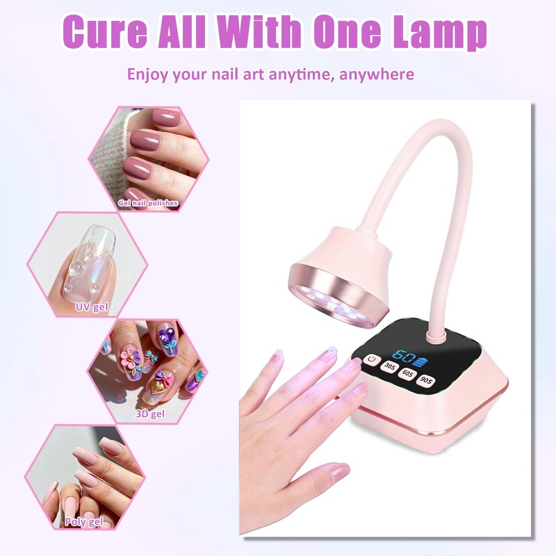 Asimebesty UV Lamp for Gel Nails, Mini UV Lamp Gooseneck