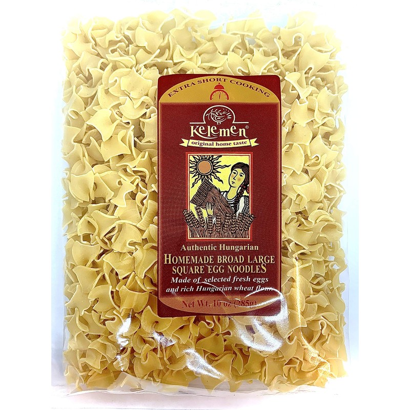 Kelemen Homemade Broad Large Square Egg Noodles 285g (Pack of