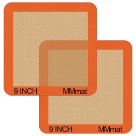 MMmat Silicone Baking Mats Set of 2 Square Non-Stick Reusable Air Fryer Linner - Best German Silicone - 9 inch