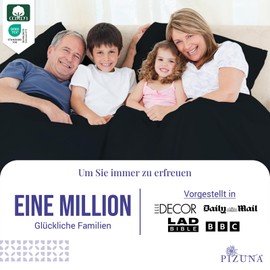 Pizuna Luxury Pillowcase 40 x 80 cm Set of 2 Cotton Black, 1000 Thread Count 100% Long Staple Cotton in Satin Weave Pillowcase (Hotel Pillowcase Set of 2)