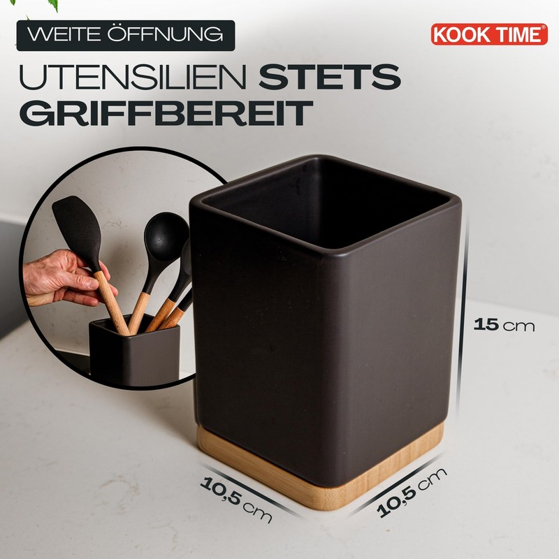KOOK TIME Kitchen Utensil Holder - Utensil Holder Kitchen Made