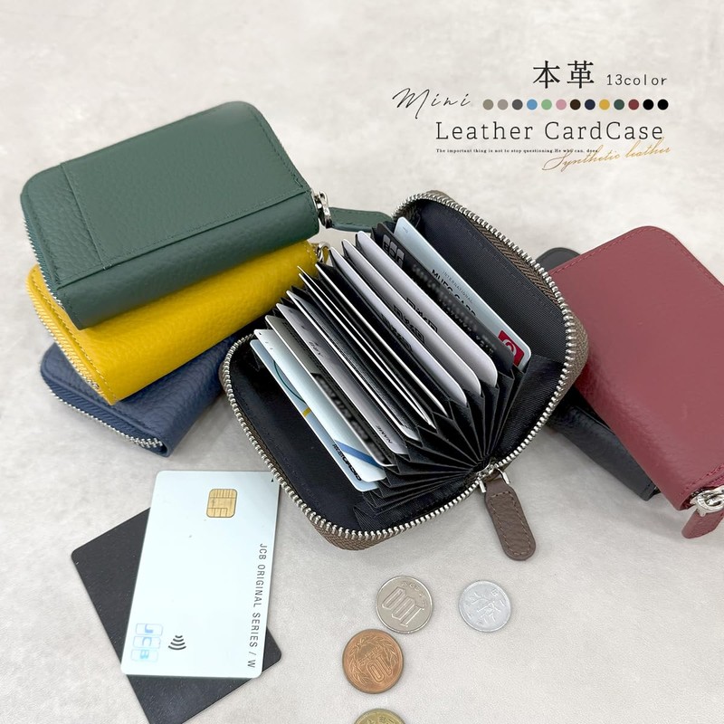 Giselle Card Case, Credit Card Case, Large Capacity, Genuine Leather,