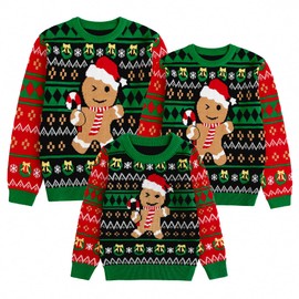 Simplee kids Ugly Christmas Sweater Family Matching Outfits for Baby Boy Toddler Girl Holiday Party Knitted Pullover
