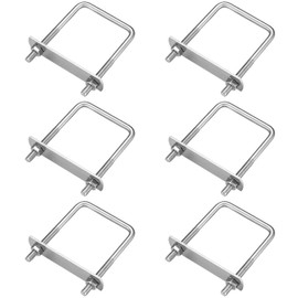 WEDAMOO 6 Sets M6 Square U Bolts, Stainless Steel Tie Down U Bolts, with Nut Frame and Counter Plate, M6 U Shape Bolts for Towing Cars Ships Repair