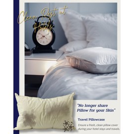 dearNA Travel Essential Pillowcase, Elastic Band Pillow Cover, Lightweight and Easy to Wash, Cooling Fabric, Perfect for Hotels and Frequent Travel 1EA (Standard, Blue)