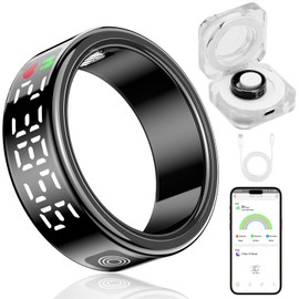Smart Ring with Display - Fitness Tracker, Heart Rate Monitor, Sleep Tracker, Step Counter, Gesture Control for TikTok & Camera - IP68 Waterproof, Extended Battery Life Black #10