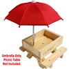 Replacement Mini Umbrella for COZYNUT Squirrel Feeder Picnic Table (Red)