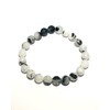 crystalmiracle Tourmalinated Quartz Faceted Bead Bracelet Fashion Jewelry Meditation Crystal