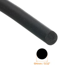 sourcing map Nitrile Rubber Round Seal Strip, 4mm(5/32") Diameter 3 Meters (9.84Ft) Long Hard Solid Rubber Weather Stripping for DIY Gasket, Industrial Equipment, and Furniture