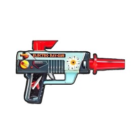 Vintage Electro Ray Gun on Tin Label 2.5 x 3.5" Handcrafted Fridge Magnet