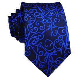 Elfeves - Corbata para hombre, diseño floral, diseño de jacquard, Azul Real, Talla única