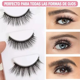Pestañas Postizas Magneticas,5 Pares Pestañas Postizas Naturales 3D con 2 Delineador Magnético y Pinza,Pestañas Magnéticas Reutilizables,Waterproof Ex