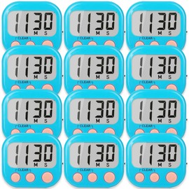12 Pack Kitchen Timers Loud Ring Digital Timers for Cooking Magnetic Blue
