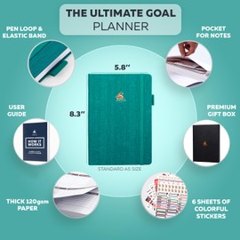 Clever Fox Ultimate Achiever’s Goal Planner - Focus & Productivity 90 Day Journal. Daily Weekly Monthly Planner Organizer & Hourly Schedule Notebook - Undated, Hardcover, A5 Size, Turquoise