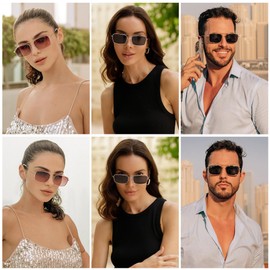 SOJOS Retro Rectangle Sunglasses for Women Men Vintage Rectangular Metal Frame Unisex Sun Glasses SJ1202 with Silver&Purple Frame/Purple Grading Lens