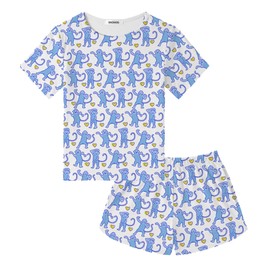 SWOMOG Girls Pajamas Sets Kids Cute Printed Pjs 2 Piece Short Sleeve Sleepwear for Teens Loungewear size 6-15