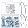 44 Piece Screw Hook Set: 12 Threaded Hook Screws &