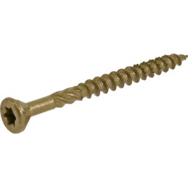Power Pro 48598 Wood Screws, #9 x 2-1/4", Premium Outdoor Deck Screws, Rust Resistant, Epoxy Coated Bronze, 1lb Box, 113 pcs