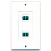 RiteAV 2 Port LC Fiber 10GB Duplex Wall Plate Oversized