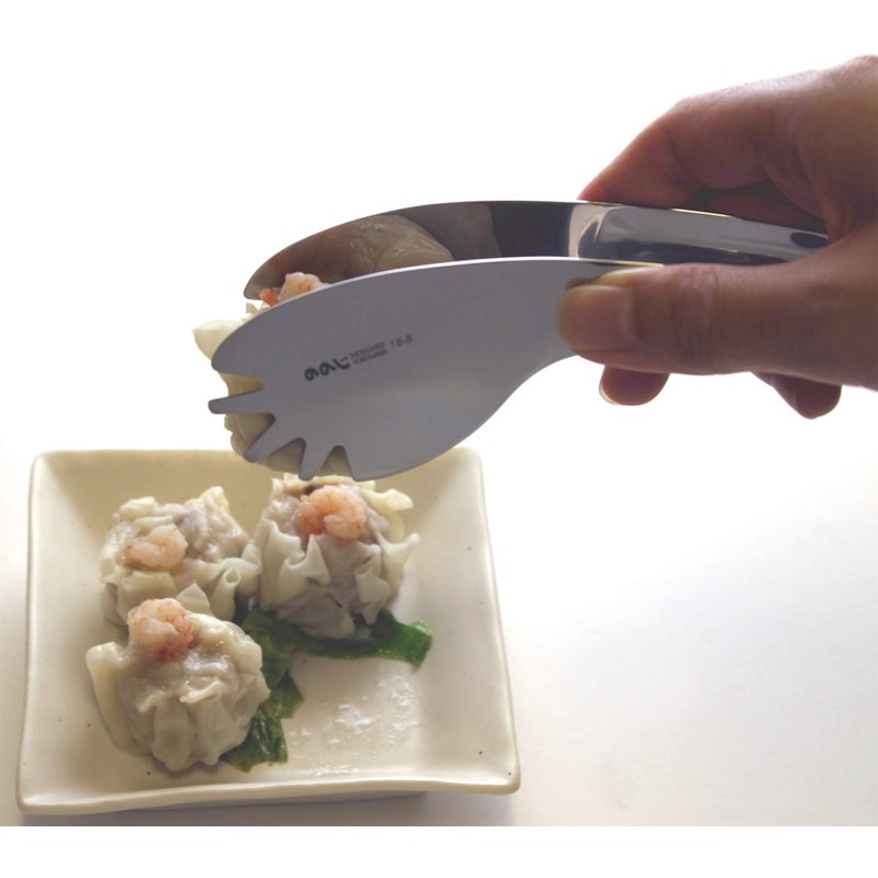Noji LTG-S06SA Satin Relish Tongs, Double Prong Type, Small