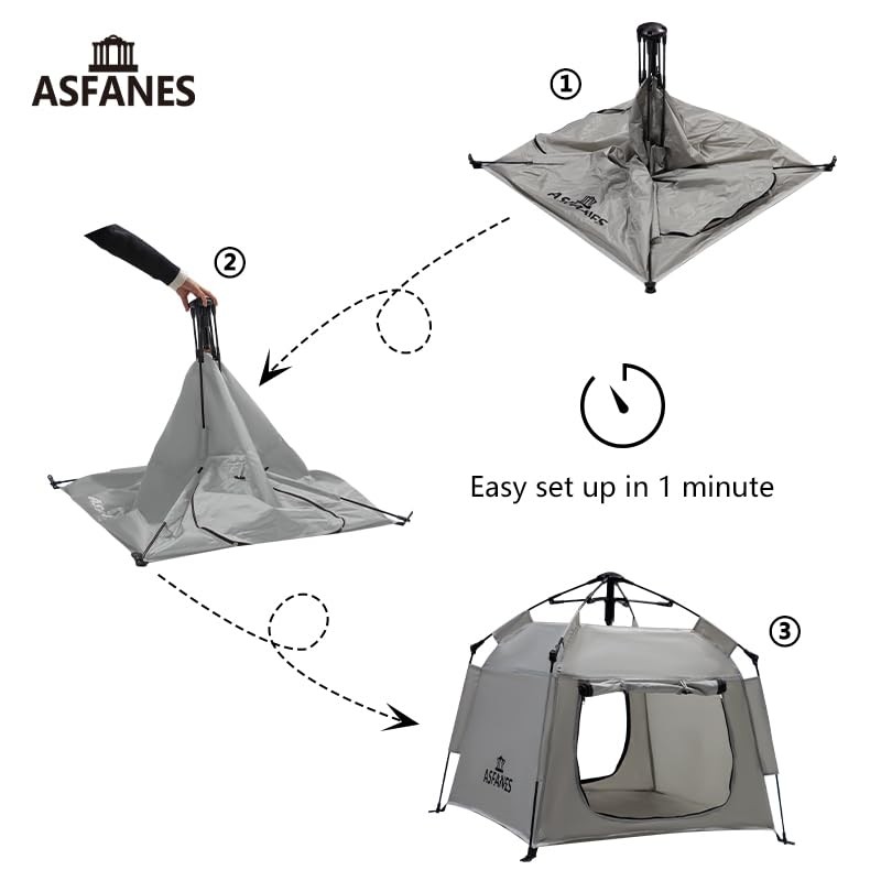 ASFANES Outdoor Pet Automatic Camping Tent, Pop up Cave Bed
