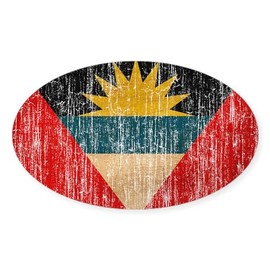CafePress Antigua and Barbuda Flag Oval Car Bumper Sticker