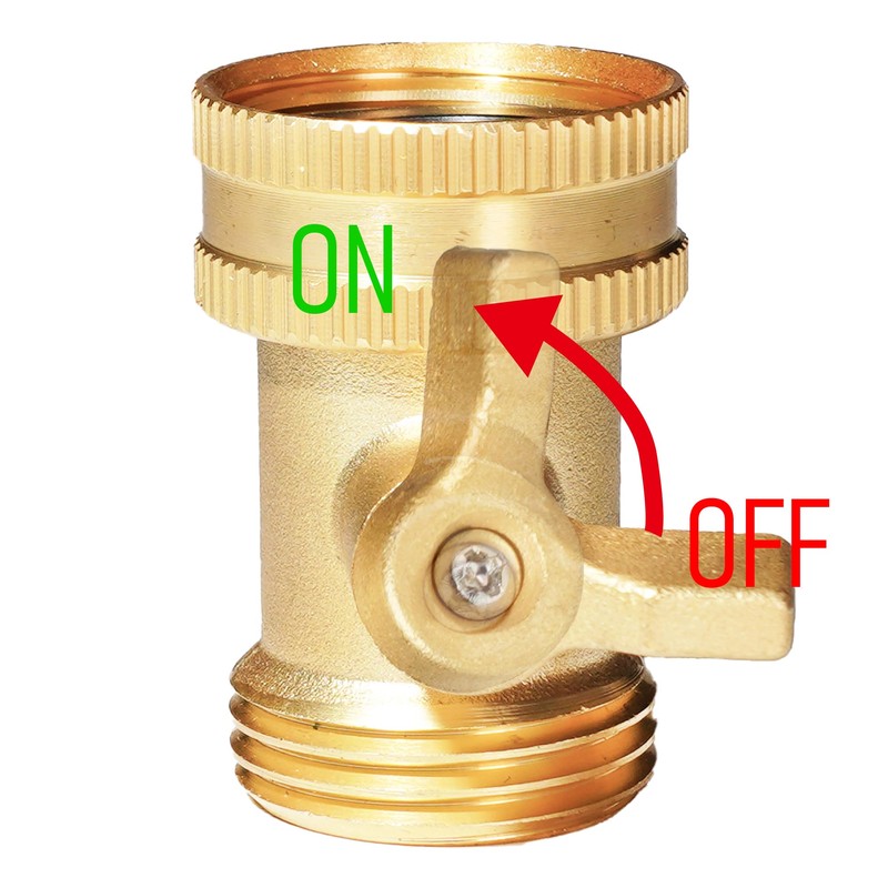 Hourleey Brass Garden Hose Shut Off Valve, 2 Pack Heavy