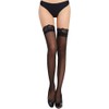Confonze Women's Opaque Thigh High Stockings with Anti-fall Lace Top