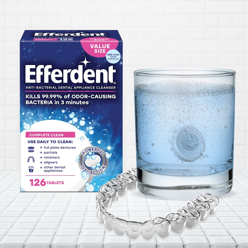 efferdent Efferdent Denture Cleaner Complete Clean, Retainer Cleaning Tablets for