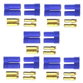 5 Pair EC5 Banana Device Plug Female Male Bullet Gold Connector for RC Car Plane