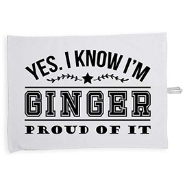Hippowarehouse Yes. I Know I'm Ginger. Proud Of It! Tea Towel Eco Printed Dish Cloth Kitchen accessory 50cmx70cm 100% Cotton