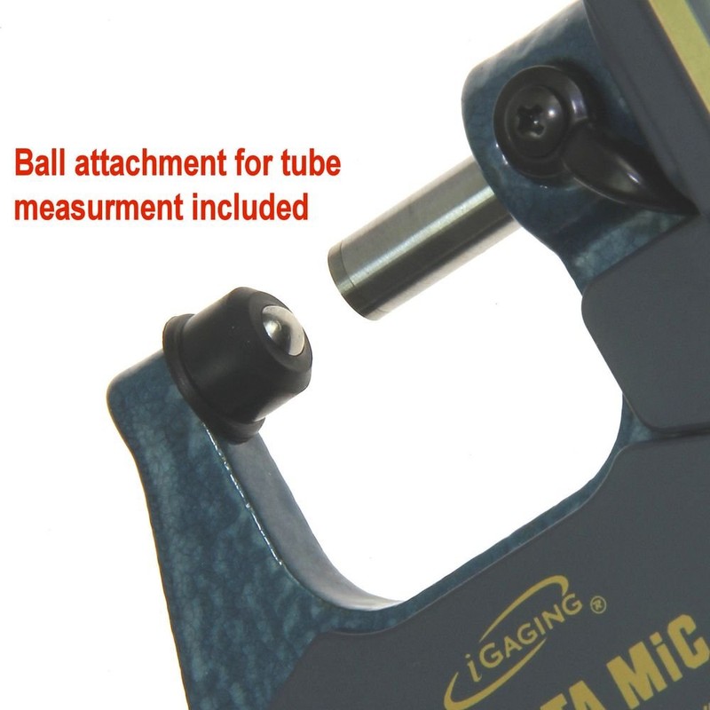 iGaging Digital Micrometer 0-1"/0.00005" Electronic Extra Large LCD Display Inch/Metric