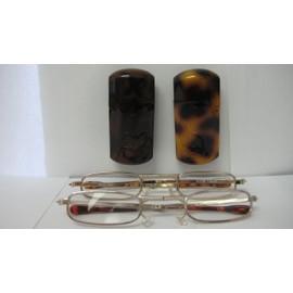 Mini Folding Glasses with Tortoise Shell casem, 1.75 Strength, by American Reading Glasses