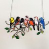 Stained Birds-On-A-Wire Window Panel Hanging Suncatcher Ornament Gifts, Home Decor