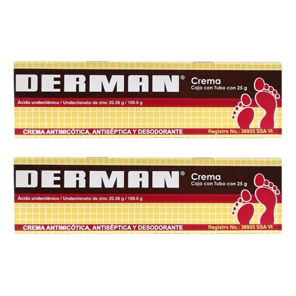 Derman Crema Antimicótica para Pie de Atleta 25g – Pack