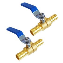 Joywayus 1/2 Inch PEX Brass Ball Valve Blue Handle for Water PEX Pipe 2-Way Ball Shut Off Valve Fittings (Pack of 2)