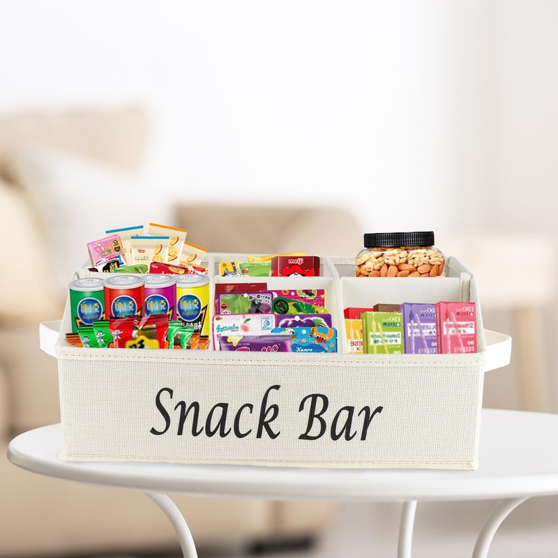Xbopetda Snack Organizer for Countertop, 2 Pack Fabric Snack Container
