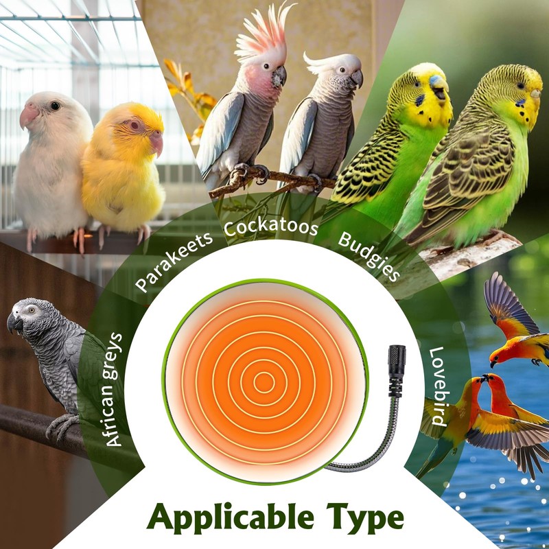 MUDUOBAN Bird Heater for Cage Thermostatical Bird Warmer Heater Pad