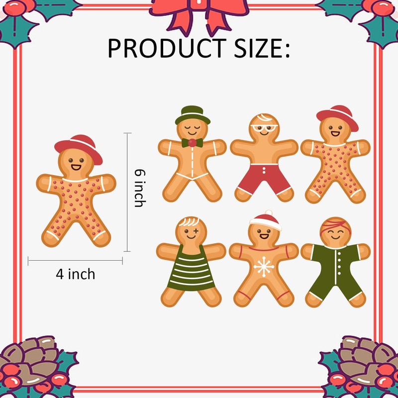 48 PCS Gingerbread Cutouts People Shaped Paper Cutouts Christmas Gingerbread