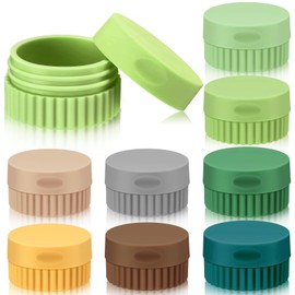 Maxcheck 8 Pcs Small Silicone Cream Jars with Lids 0.7 Oz/ 20 ml Travel Containers for Toiletries Mini Cosmetic Jars Refillable Travel Moisturizer Container for Makeup Face Body Hand(Bright Colors)