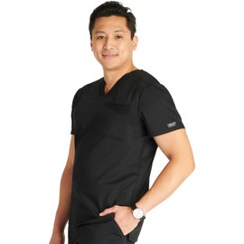 Cherokee Men Scrubs Top Workwear Revolution V-Neck WW751, M, Black