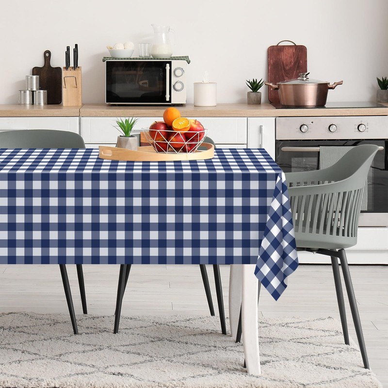 Kopokita 2 Pack Navy Gingham Tablecloth, 54 x 108 Inches