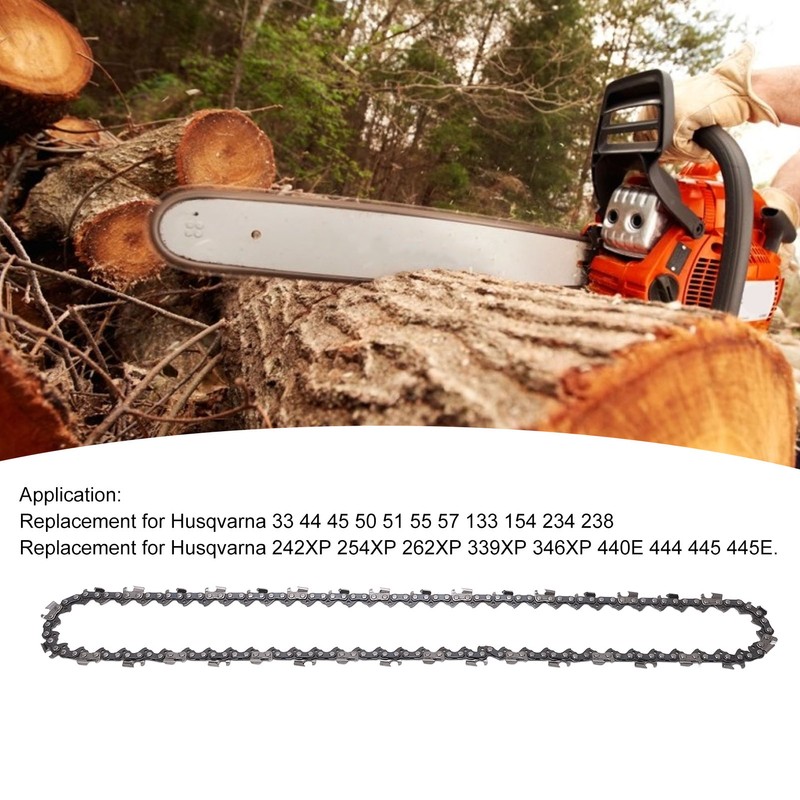 2PCS 72 Drive Links Chainsaw Chain 0.05in Replacement for Husqvarna