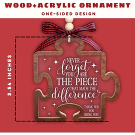 Thank You Gifts - Employee Appreciation Gifts - Retirement Gift for Woman, Men - Teacher Appreciation Gift for Women - Ideas for Coworker, Boss Lady, Nurse - 2 Layer Wood Acrylic Ornament