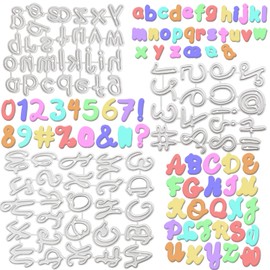72Pcs Numbers Alphabet Cutting Dies Metal Numbers Alphabet Die 26 Letter Alphabet Dies for Die Cutting 0-9 Number Embossing Die for DIY Craft Scrapbook Card(3 Styles)