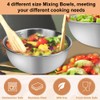 ADERTOS Mixing Bowls 2.5/1.8/1.2/0.7 L Stainless Steel Bowls Kitchen Bowl