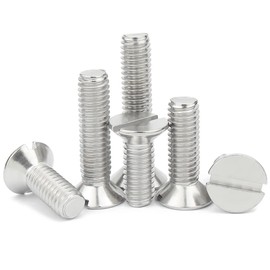 FEEIMOL Countersunk Slotted Screws Stainless Steel Machine Screw with Slotted M4 x 12 mm (Pack of 30)