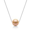 DENGGUANG Pearl Necklace Single Floating Pendant with Sterling Silver Chain