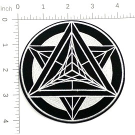 Unbranded Geometric Triangle Pentagram Iron on or Sew on Embroidered Patch (462)