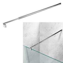 Shower Door Wall-to-Glass Support Bar, Adjustable Length 27 3/5"-47 1/5"(700mm-1200mm), Fix 5/16"(8mm) to 3/8"(10mm) Thick Glass Panel, Polished Chrome